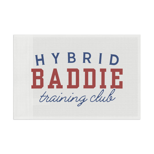 Flag — "Hybrid Baddie Training Club" Decorative Flag | Gym, Fitness & Dorm Room Wall Banner