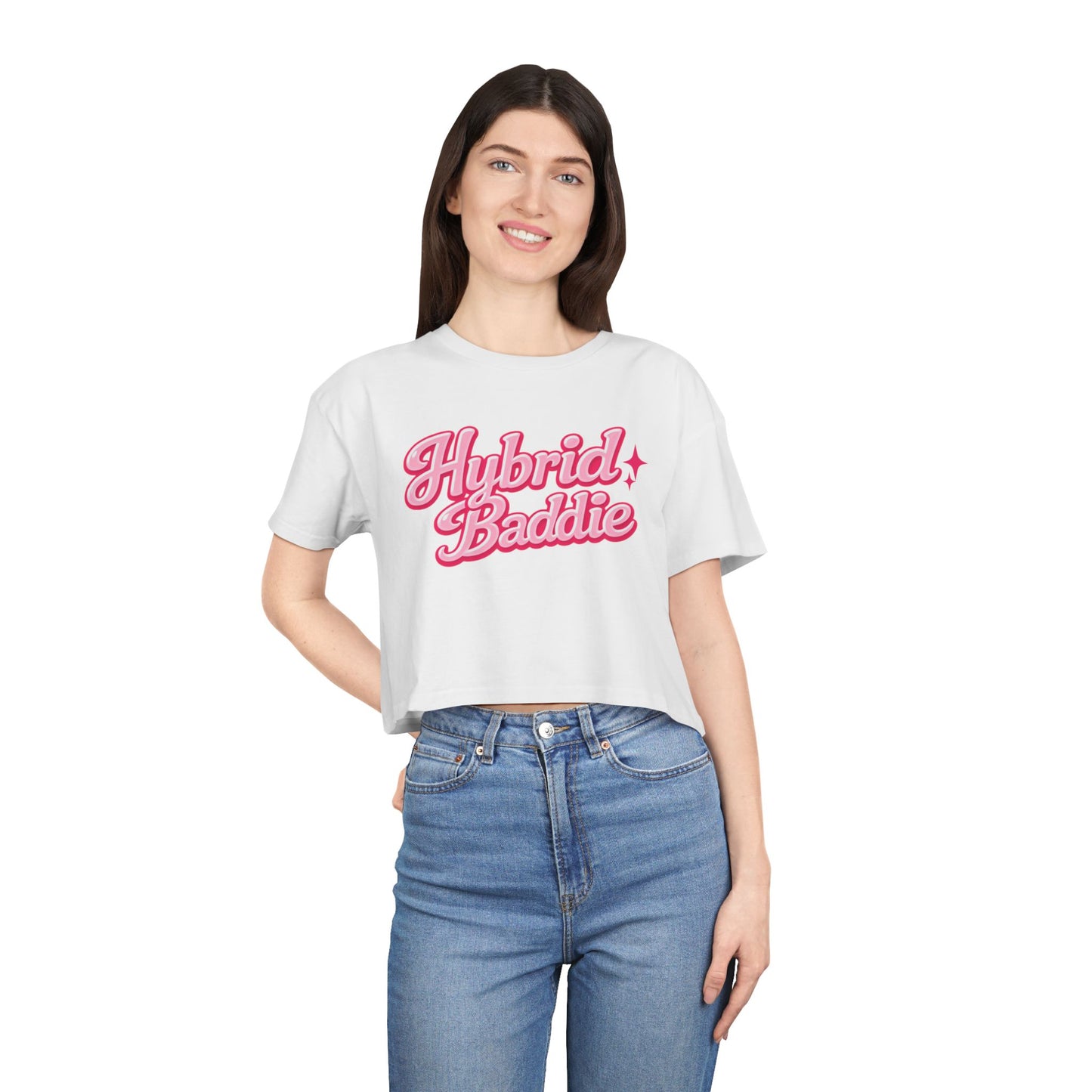 Hybrid Baddie Training Club Crop Tee —BARBIE